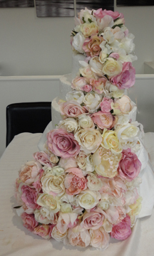Fairytale Cascading Cake Display & Topper - Vintage pinks, Creams & Ivory